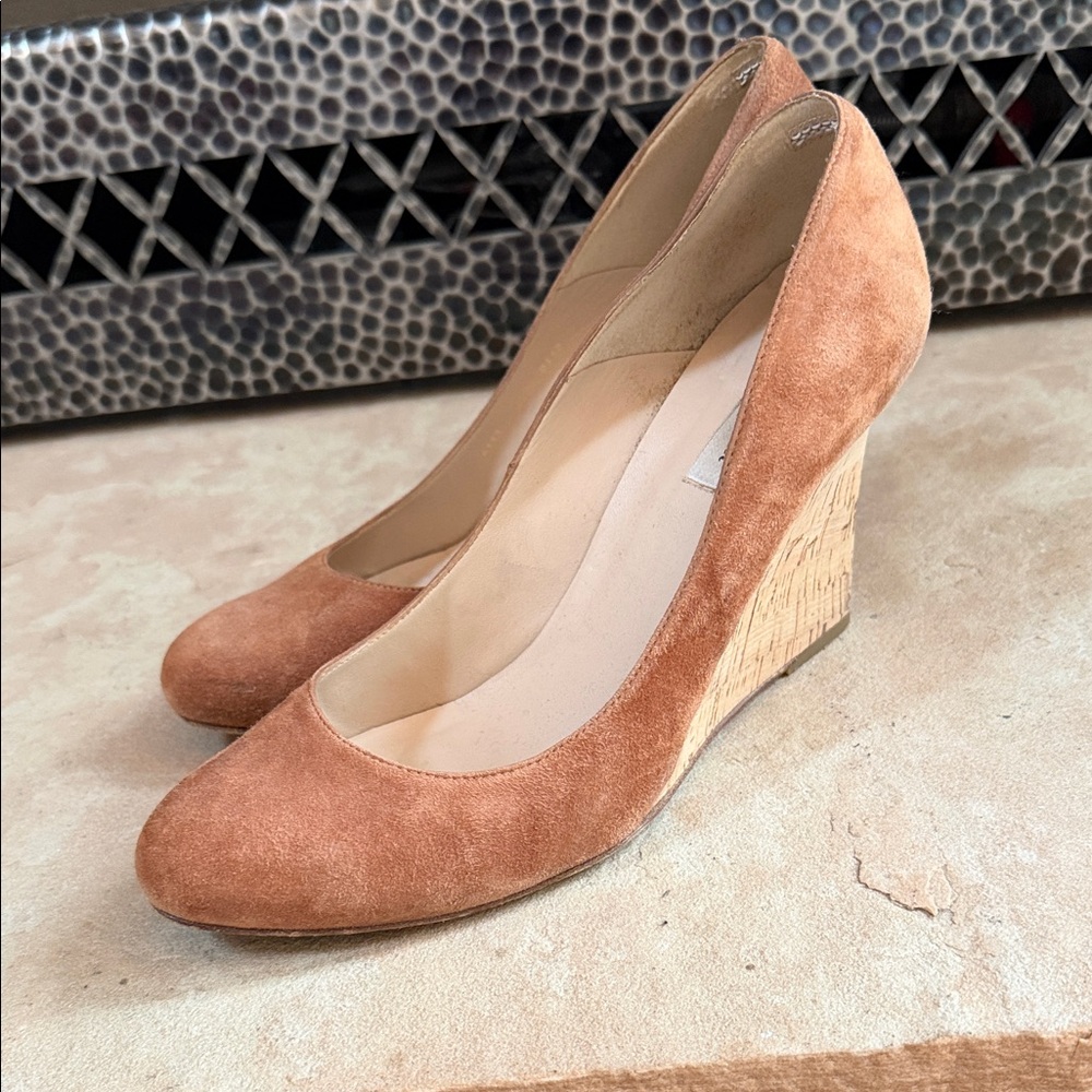 LK Bennett Brown Suede Wedges